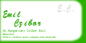 emil czibor business card